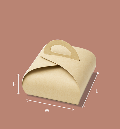Kraft Dome Cake Box with Handle - 10 x 10 x 5