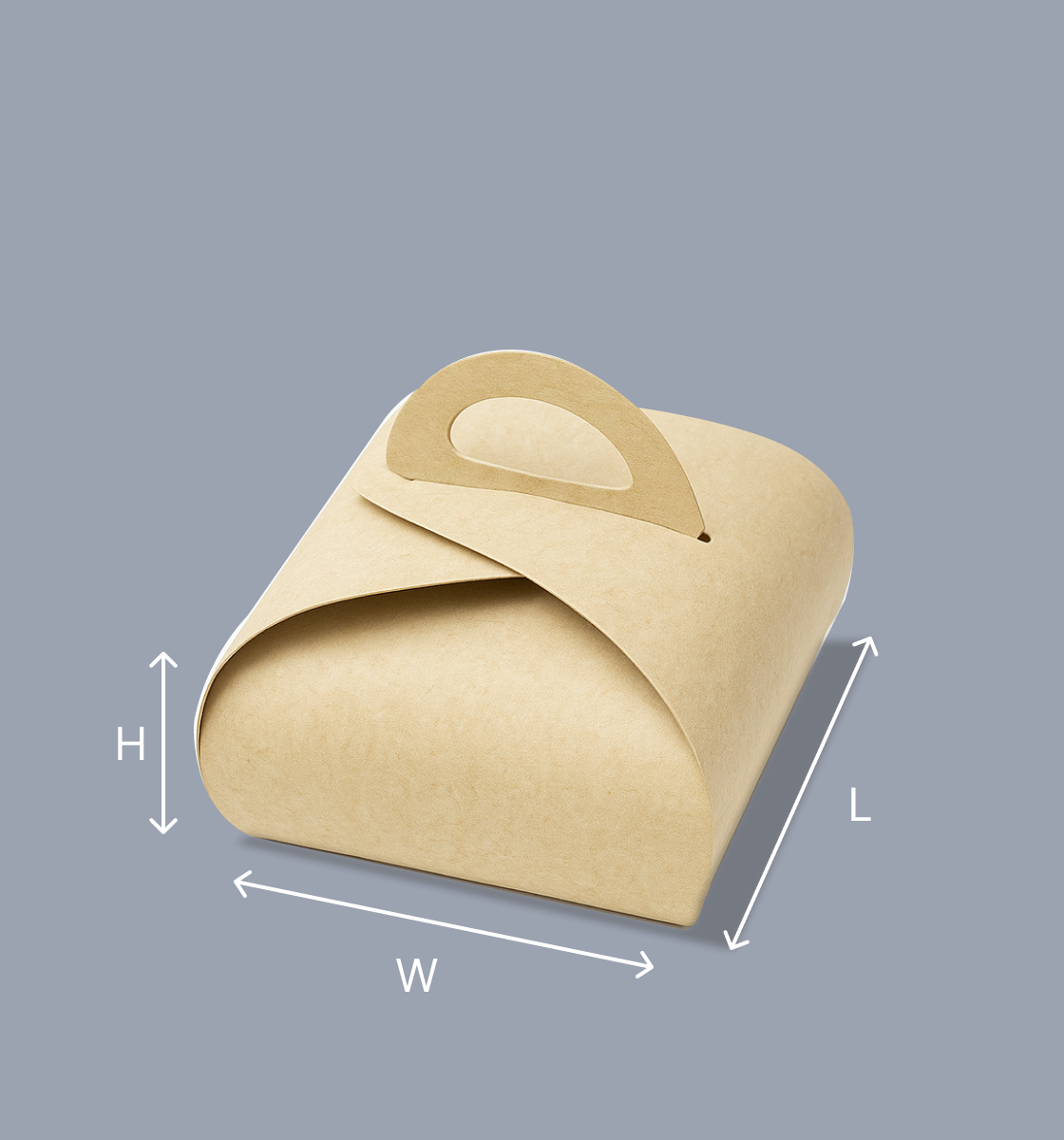 Kraft Dome Cake Box with Handle - 8 x 8 x 5