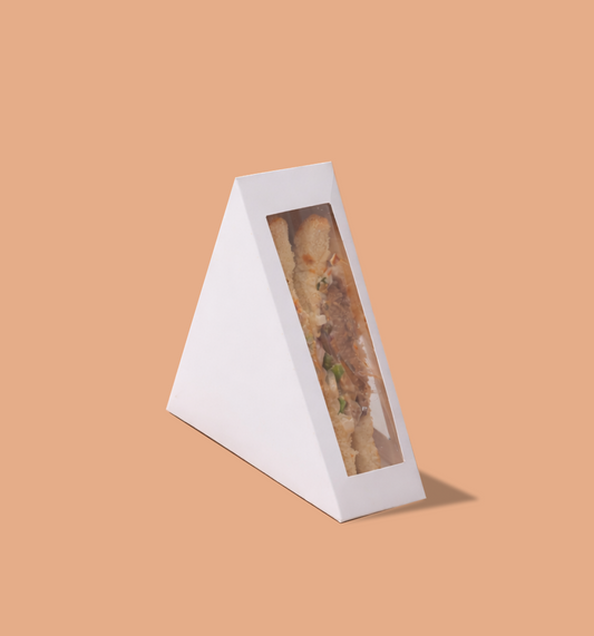 Sandwich Triangle Box With Window-White
