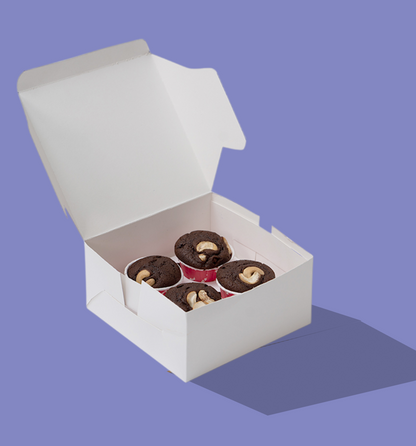 White Cupcake Box For 4pcs
