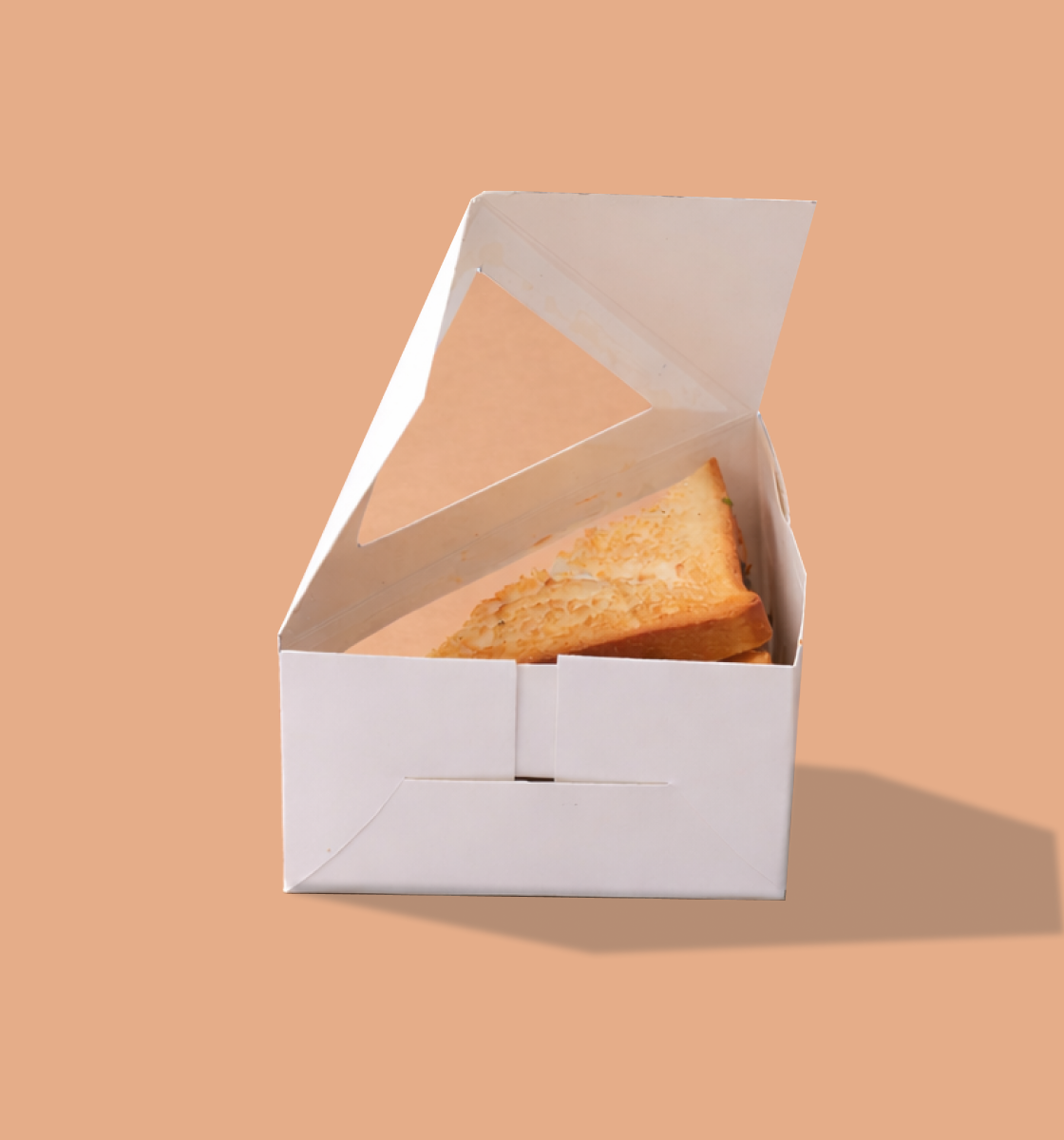 Sandwich Triangle Box With Window-White
