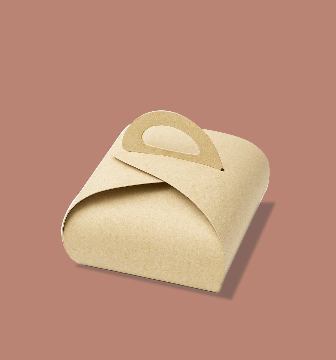 Kraft Dome Cake Box with Handle - 10 x 10 x 5