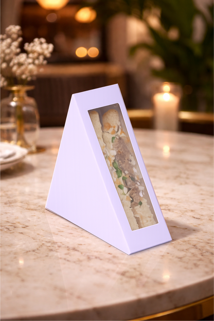 Sandwich Triangle Box With Window-White