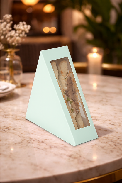 Sandwich Triangle Box With Window-White