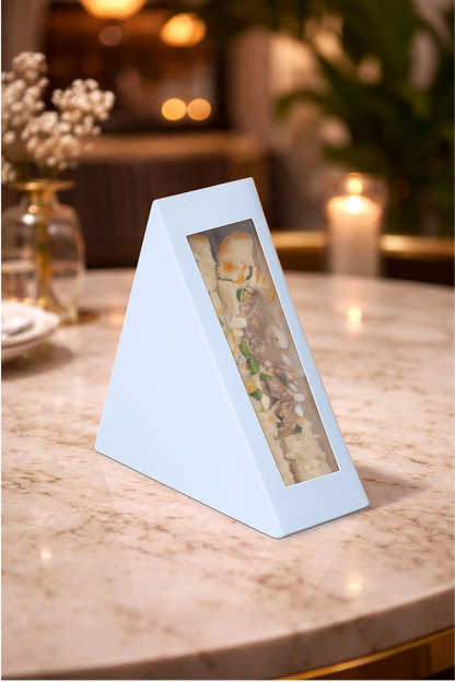 Sandwich Triangle Box With Window-White