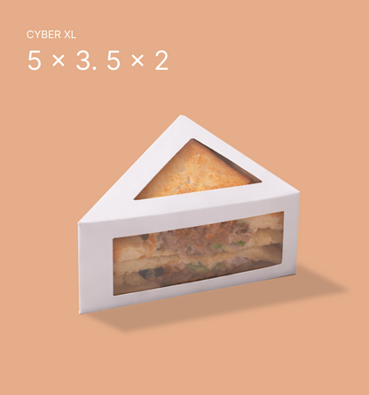 Sandwich Triangle Box With Window-White